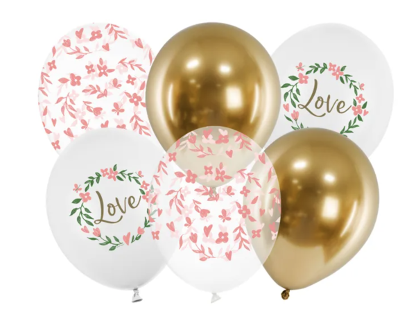 Latexballons - SET: Love Blumen - je ø 30cm